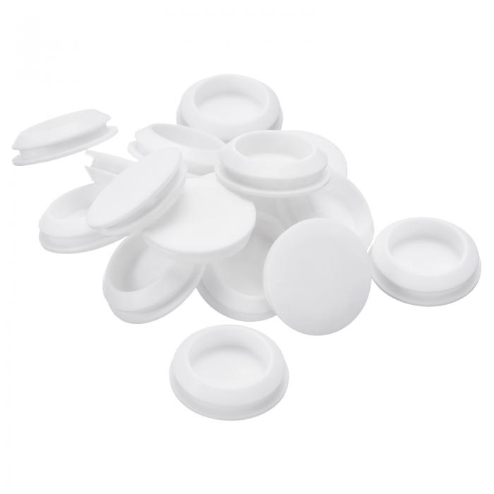 uxcell 16個 シリコンプラグ 25-27mm 穴に適したラバーラウンドスナップインロッキングホールプラグ 金属チューブ用 防水ホールプラグ 家具エンドキャップ挿入用 ホワイト
