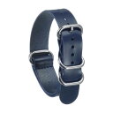 uxcell 18mmクイックリリースソフト交換用ウォッチストラップ シルバーステンレススチールメタル5リングバックル付き メンズ・レディース用 ネイビーブルー...