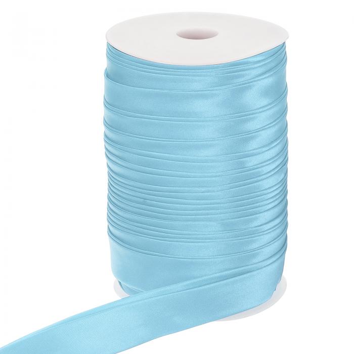 PATIKIL ダブルフォールドバイアステープ 1"×55ヤード 連続バイアスバインディングテープ 縫製キルティングヘムパイピングアパレルクラフト用サテン生地 ライトブルー