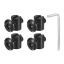 uxcell 4個セット 六角ソケットヘッドボルトバケットナット M6 x 15mmソケット家具ベッドボルトバケットナット チェア用 黒