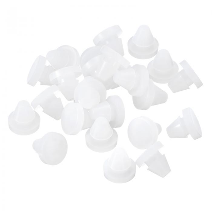 uxcell 25個 シリコンプラグ 6-7mm 穴用 ラバーラウンドスナップインロッキングホールプラグ 金属チューブ用 防水ホールプラグ 家具エンドキャップ挿入用 透明