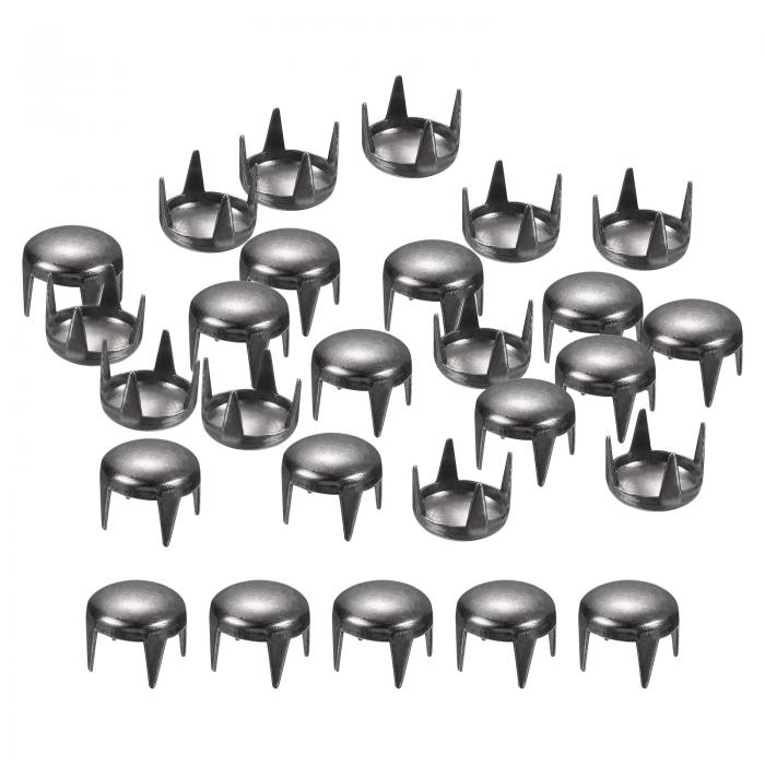 uxcell 80個の黒い丸いドームリベット 7mm真鍮ス パイ クスタッズスポットパンクロ ックネイルヘッドクロービーズDIY服装ベルトバッグ靴ブレスレットレ...