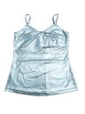 Allegra K メタリック キャミソール 光沢 ストラップ Vネック ダンス パーティー レディース シャイニーブルー S
