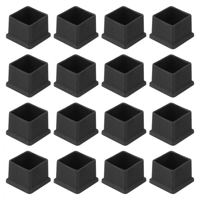 uxcell 26個のPVC製の正方形の椅子脚キャップ 25mm x 25mm ODの黒い家具用フィートパッド テーブルフットカバーキャップ 床保護用