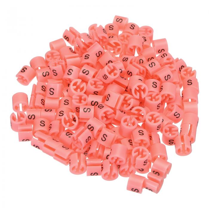 uxcell 160個の洋服ハンガーマーカー Sサイズタグ 3.5mmロッドの衣類サイズハンガークリップに適合 衣類ハンガー用衣類カラーコーディングラベル ピン...