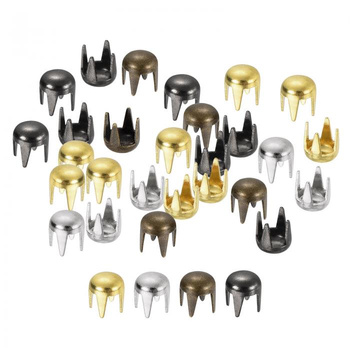 uxcell 160個のミックスカラーのラウンドドームリベット 3.5mmの真鍮ス パイ クスタッズスポット パンクロ ックのネイルヘッドクロービーズアソートキ...