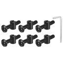 uxcell 10個 六角ソケットヘッドボルトバケットナット M6 x 40mmソケット家具ベッドボルトバケットナット 椅子やベッド用 レンチ付き 黒