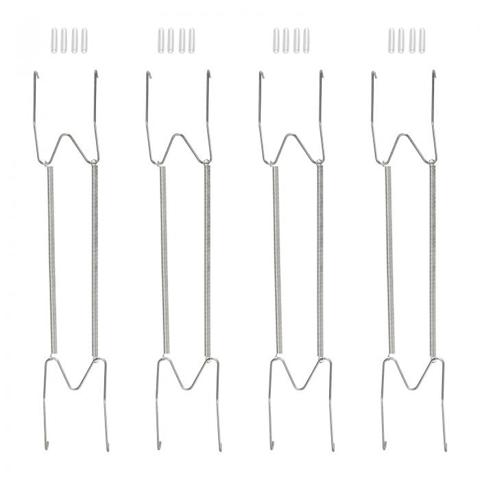 uxcell 4個セットのプレートハンガー 16"Wタイプステンレス製インビジブル壁掛けプレートハンガー 装飾用皿用 シルバー