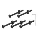 uxcell 5個セット 六角ソケットヘッドボルトバケットナット M6 x 70mm ソケット家具ベッドボルトバケットナット 椅子やベッド用 黒ワレンチ付き