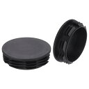 uxcell 2個入り 丸いプラスチックプラグ 黒チューブエンドキャッププラグ 80mm(3.15インチ) 家具脚パイプ挿入 椅子 ソファ テーブル 棚 保護に最適