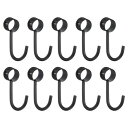 uxcell 10個セット パイプロッドフック ステンレス製 19mm/0.75