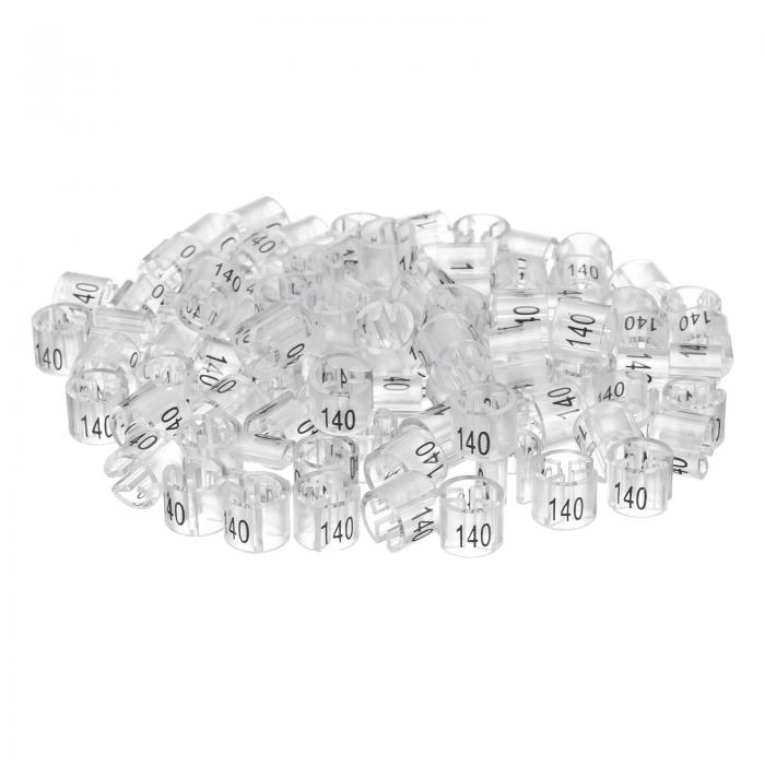 uxcell 160個 ハンガーマーカー 140 番号タグ3.5mm ロッド 衣類サイズ ハンガークリップ 衣類色分けラベル 衣類ハンガー用 透明