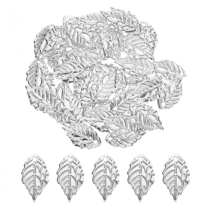 uxcell 100個の葉のオーナメントペンダント メタルツリーリーブデコレーションクラフト DIYイヤリング..