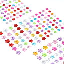 uxcell 440枚の宝石ステッカー クラフト用 5シート 粘着式宝石 ピカピカフラワー ラインストーンステッカー 水晶クラフト 宝石ステッカー パーティーテ...