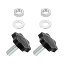 uxcell 2個セット M8 x 20mm スターノブ プラスチック製の六角形クランピングノブスクリューハンドル 傘ベース交換機械用のワッシャーナット付きの交...