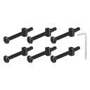 uxcell 25個 六角ソケットヘッドボルトバケットナット M6 x 60mmソケット家具ベッドボルトバケットナット 椅子やベッド用 レンチ付き 黒