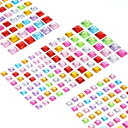 uxcell 440枚の宝石ステッカー クラフト用 5シート 粘着式宝石 ピカピカ光る正方形ラインストーンステッカー 水晶クラフト宝石ステッカー パーティーテー...