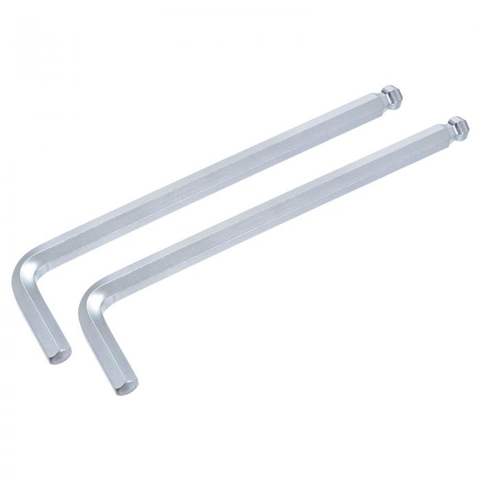 uxcell 六角レンチ ロング ボール L型 14mm 六角レンチセット 2本組 斜め差し込み式 狭いスペース作業用? 力が入れやすい 締め付け 自動車・家具修理 DIY