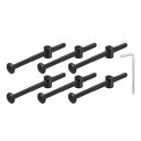 uxcell 10個 六角ソケットヘッドボルトバケットナット M6 x 85mm ソケット家具ベッドボルトバケットナット 椅子やベッド用 レンチ付き 黒