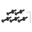 uxcell 5個セット 六角ソケットヘッドボルトバケットナット M6 x 50mm ソケット家具ベッドボルトバケットナット チェア用 黒