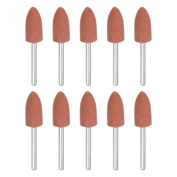 uxcell 10個の取り付け砥石ポイ ントヘッド 10mmの金属グラインダービット（シャンク付き）ロータリー..