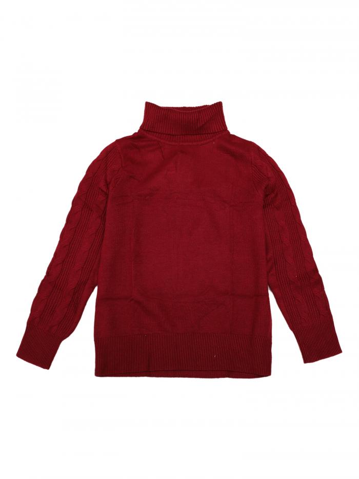 Seta T レディース ハイネック 長袖 カジュアル セーター 厚手 暖かい プルオーバー セーター トップス ワインレッド S