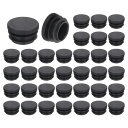 uxcell 36個入り 丸いプラスチックプラグ 黒チューブエンドキャッププラグ 22mm(0.87インチ)適用直径: 17-20mm 家具脚パイプ挿入 椅子 ソファ テーブル 棚 保護に最適