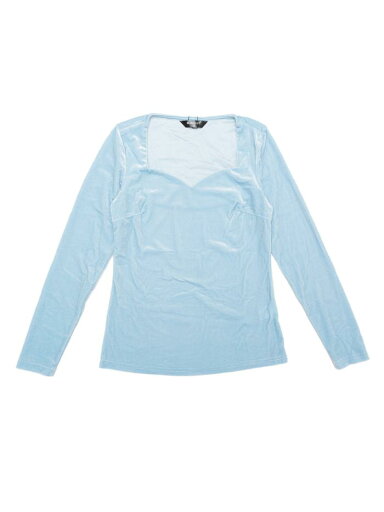 Allegra K 長袖 Tシャツ ベルベット トップス エレガントブラウス ハロウィン衣装 レディース ライトブルー XS Allegra K 長袖 Tシャツ ベルベット トップス エレガントブラウス ハロウィン衣装 レディース ライトブルー XS