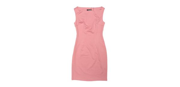 Allegra K ワンピース シースドレス ビジネスドレス ノースリーブ シンプル 無地 ソフト ボートネック カジュアル レディース ダークピンク L