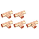 uxcell 5個セット0.25インチティーカッパーフィッティング ティーシェイプ 接続部品は 配管用 スウェットソルダー接続で サイズは26x16mmです