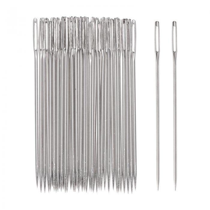 uxcell 200個の大型目の縫い針 2.36"の縫い針 ステンレス製レザー針 刺繍針 糸編み 手縫い針