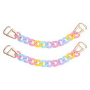 uxcell シュー装飾チェーン クロッグサンダル 靴チェーンアクセサリー 丸い形状 靴の装飾 DIY 誕生日 女性 ギフト用 マルチカラー 2個