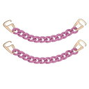 uxcell シュー装飾チェーン クロッグサンダル 靴チェーンアクセサリー 丸い形状 靴の装飾 DIY 誕生日 女性 ギフト用 ダークフクシア 2個