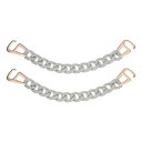 uxcell シュー装飾チェーン クロッグサンダル 靴チェーンアクセサリー 丸い形状 靴の装飾 DIY 誕生日 女性 ギフト用 グレー 2個