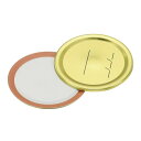 uxcell 缶詰のフタ 72個セット スプリットタイプのテンプレート製メイソンジャーリッド レギュラーマウス 日付付きの密閉カバー(金色)