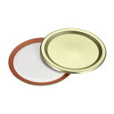 uxcell 缶詰のふた 50個セット スプリットタイプのテンプレート製メイソンジャーリッド レギュラーマウス用の密閉性 保存用カバー用(金色)