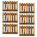 uxcell 木製石鹸トレイ 6個セット - 木製石鹸皿 自己排水ナチュラルバンブービッグバーソープホルダー シャワーバスルーム キッチンシンク用(レトロカラー...