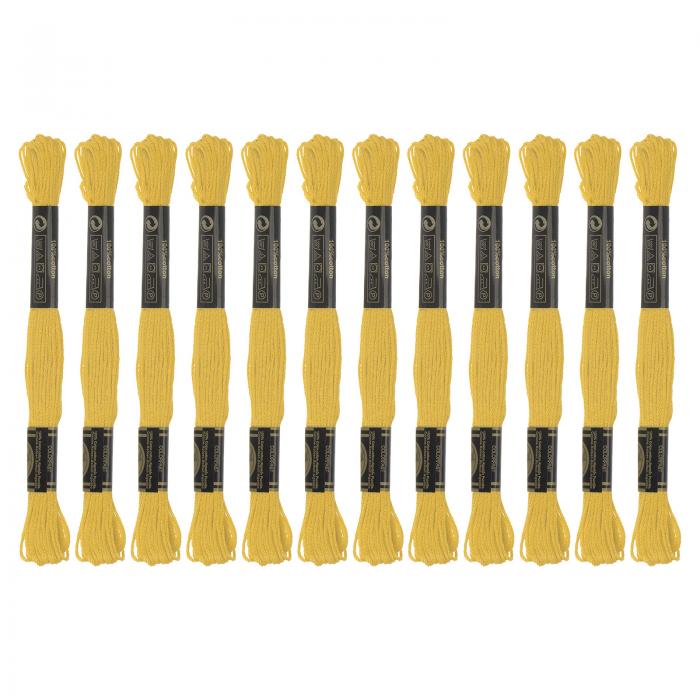 uxcell 12かせ刺繍糸 エジプト長綿 クロスステッチ糸 DIY ブレスレット糸紐や工芸品の縫製用 8 M レモンイエロー 6017