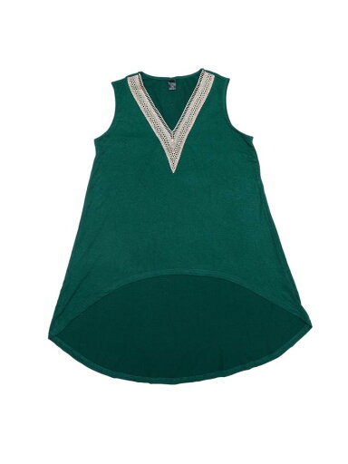 Seta T ハイローヘム トップス ノースリーブ Vネック 不規則な裾 ブラウストップス レディース ダークグリーン XL Seta T ハイローヘム トップス ノースリーブ Vネック 不規則な裾 ブラウストップス レディース ダークグリーン XL