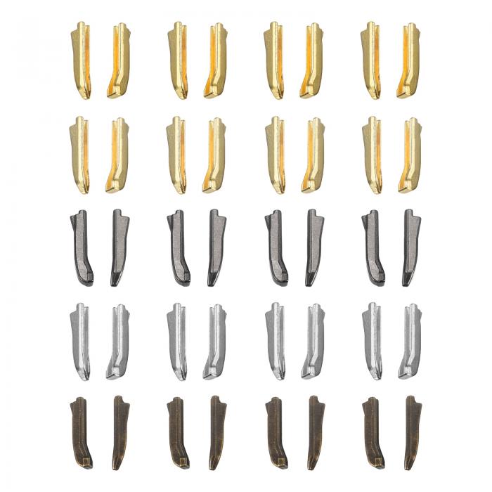 uxcell ダブルオープンジッパー修理キット ジャケットコート用の#3挿入ピン付きの両開きジッパー(5色 20個)