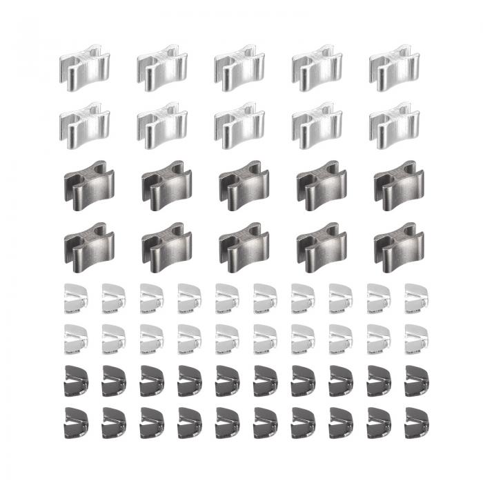 uxcell ジッパースライダーリテーナー バッグ コート ジャケット用の#5トップストッパー&ボトムストップ クローズドエンドジッパー交換用(メタリック黒色 ...