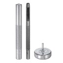 uxcell アイレット穴パンチダイツール 3 mm 1/8" レザーホローホールパンチ 3.5mm 取り付けツール 45# スチールアイレットグロメットセッティングツールキット ベース付き ファブリック衣類クラフトバッグ用