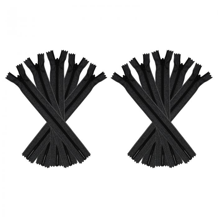 uxcell 透明ファスナー 10個入り 6インチ ナイロン製 縫製DIY手作りクラフト衣類用隠しファスナー 黒