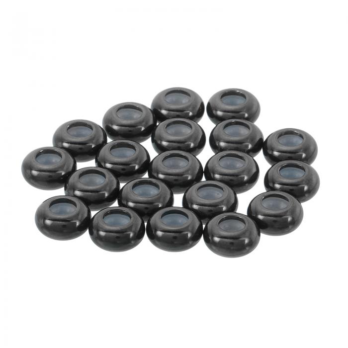 uxcell 20個 8mm挿入用ゴムストッパー位置合わせスペーサービーズ 宝石ブレスレット作り用 ステンレススチール調整可能なスライダービーズ 黒