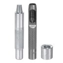 uxcell アイレットホールパンチダイツール 10mm/0.39" レザーホローホールパンチ 10mm 取り付けツール 45# スチールアイレットグロメットセッティングツールキット ベース付き ファブリック衣類クラフトバッグ用