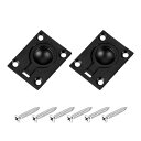 uxcell 2個セット フラッシュリングプル 1.89インチ×1.5インチ ステンレススチール 長方形埋め込みドアプル 家具 ボート 黒用 ネジ付き