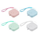 uxcell 巻き取り式メジャーテープ プラスチック 正方形 プッシュボタンキーホルダー 測定定規 1.5M 4カラー 4個(4)