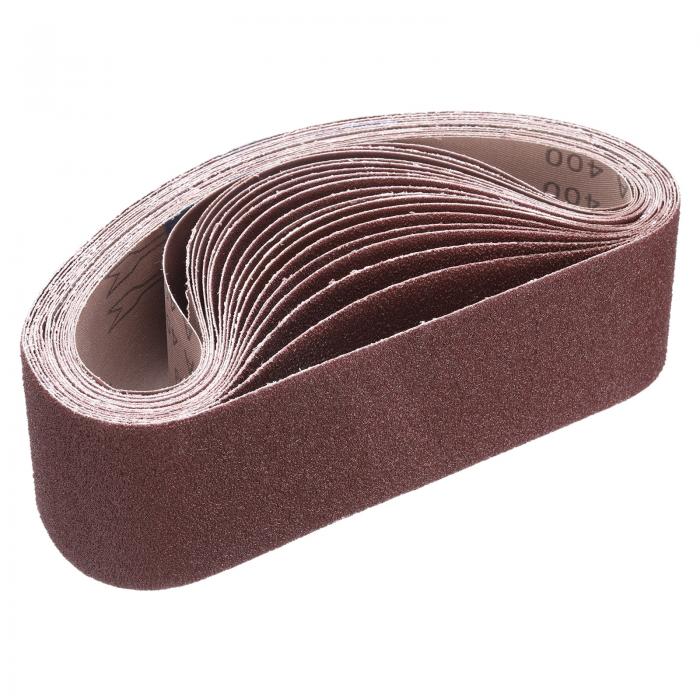 uxcell 18個セット(各40/80/120/180/240/400グリット3枚ずつ)アルミニウム酸化物研磨ベルト 3