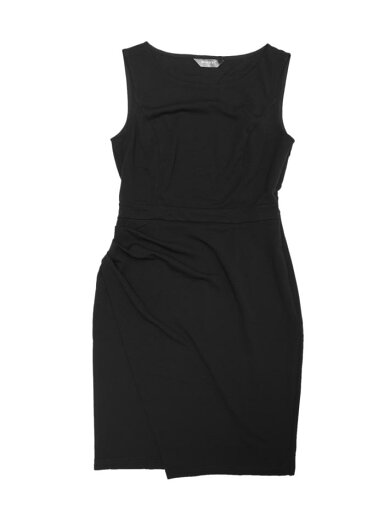 Allegra K レディース ボートネック ルーシュ ボディコン ワーク オフィス ドレス ノースリーブ シースドレス ブラック XS Allegra K レディース ボートネック ルーシュ ボディコン ワーク オフィス ドレス ノースリーブ シースドレス ブラック XS