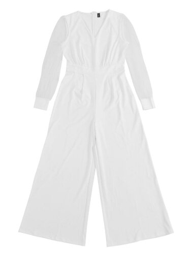 Allegra K ジャンプスーツ ワイドレッグ ロンパース エレガント V ネック メッシュ長袖 ルーズ パーティー レディース ホワイト XS Allegra K ジャンプスーツ ワイドレッグ ロンパース エレガント V ネック メッシュ長袖 ルーズ パーティー レディース ホワイト XS